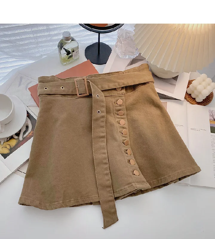 New Korean fashion small high waist skirt  5415 pleated skirt texture