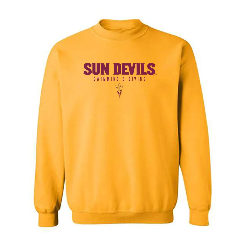 Arizona State - NCAA Women's Swimming & Diving : Kaelia Hughes - Classic Shersey Crewneck Sweatshirt Hoodie with Frayed Bohemian Relaxed