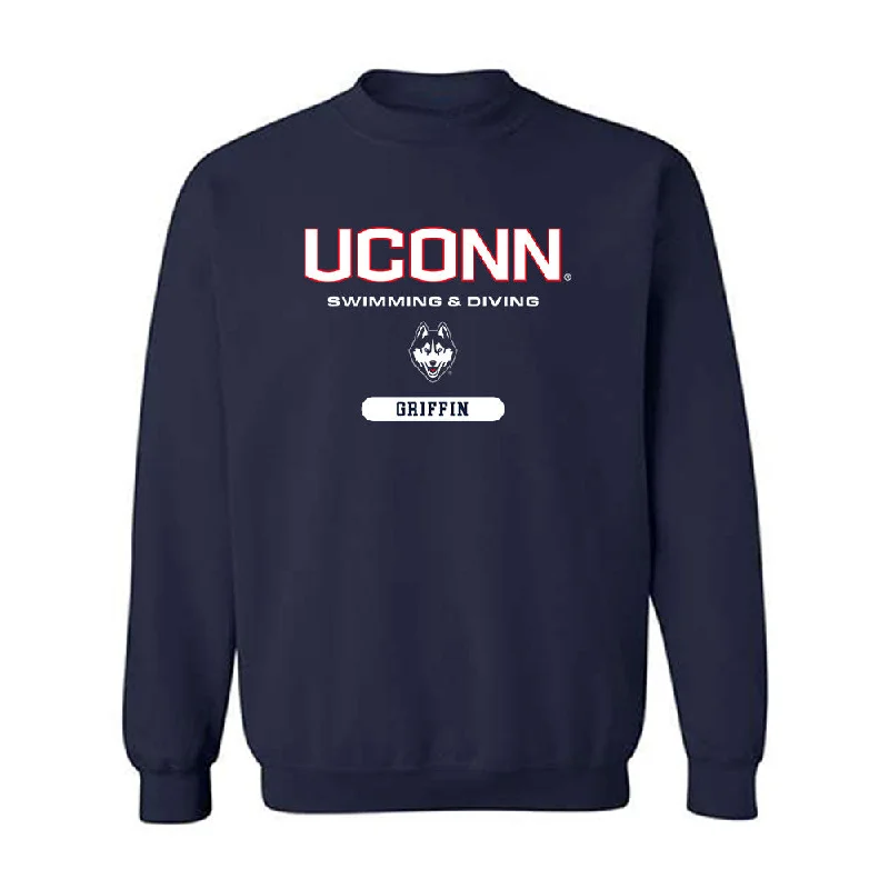 UConn - NCAA Women's Swimming & Diving : Zoey Griffin - Classic Shersey Crewneck Sweatshirt Hoodie with Rolled Sleeves Casual Relaxed