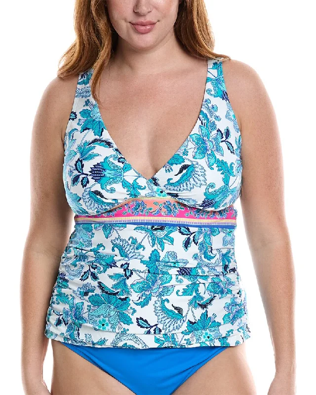 La Blanca Santorini Off-The-Shoulder Tankini seamless tank top