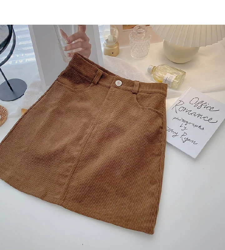 A-line Corduroy Skirt is thin around the hips  5335 seamless skirt comfort