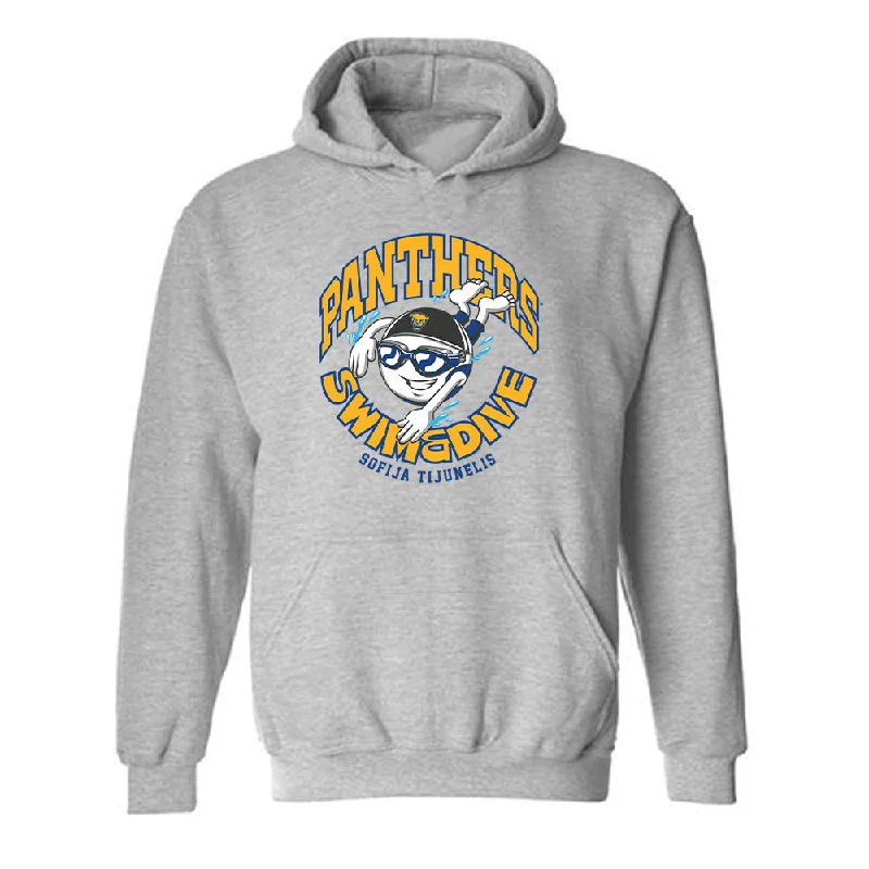 Pittsburgh - NCAA Women's Swimming & Diving : Sofija Tijunelis - Fashion Shersey Hooded Sweatshirt Hoodie with Raglan Sleeves Sporty Comfortable