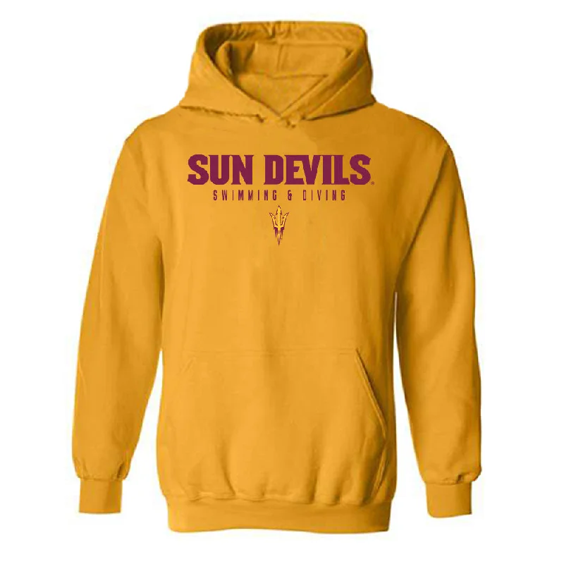 Arizona State - NCAA Women's Swimming & Diving : Brooke Larweth - Classic Shersey Hooded Sweatshirt Hoodie with Contrast Stitching Detailed Premium