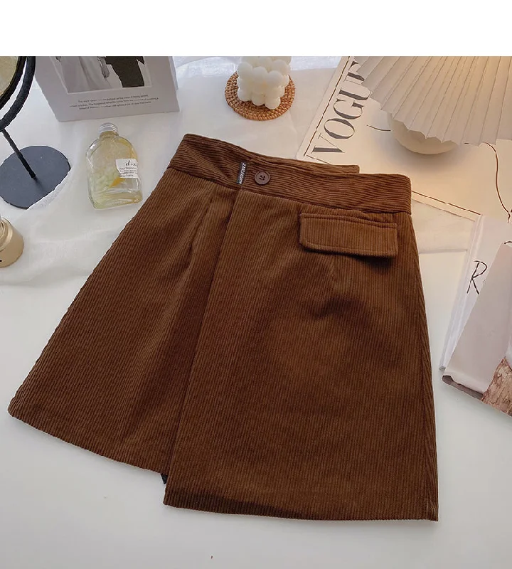 New Korean minority fashion versatile skirt  5405 asymmetrical skirt cut