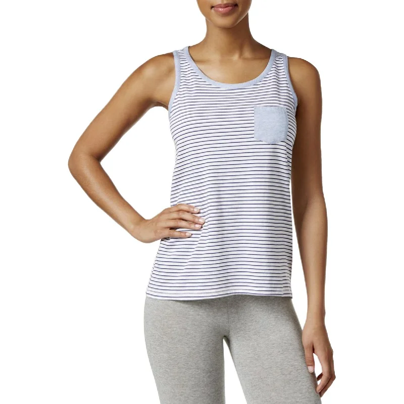 Sail Away Womens Striped Scoop Neck Sleep Tank baby blue tank