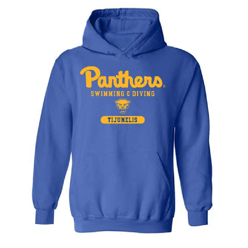 Pittsburgh - NCAA Women's Swimming & Diving : Sofija Tijunelis - Classic Shersey Hooded Sweatshirt Hoodie with V-Neck Classic Versatile