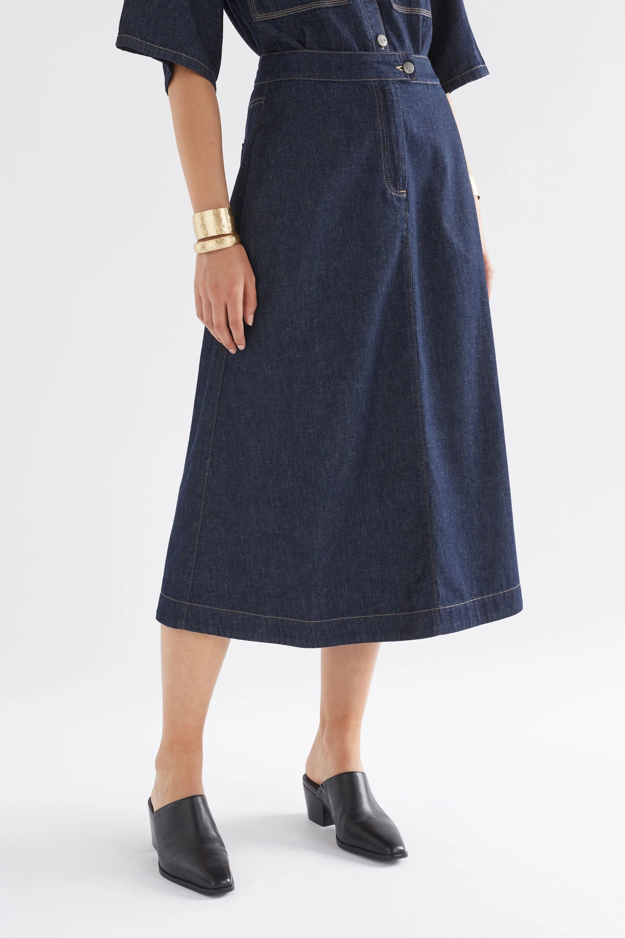 Elk Denym Skirt - Authentic Blue Wash maxi skirt elegant