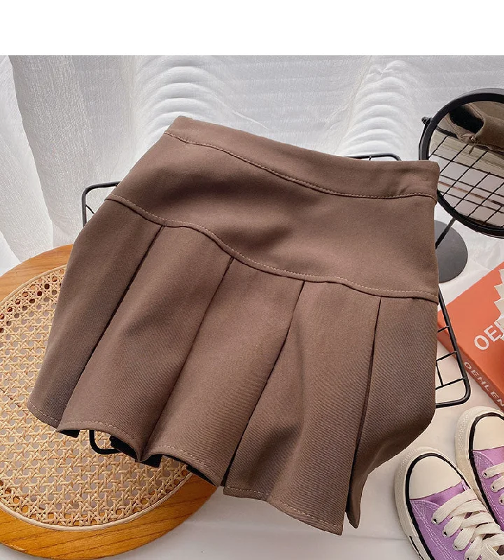 New Korean high waist A-line pleated skirt  5296 corduroy skirt cozy