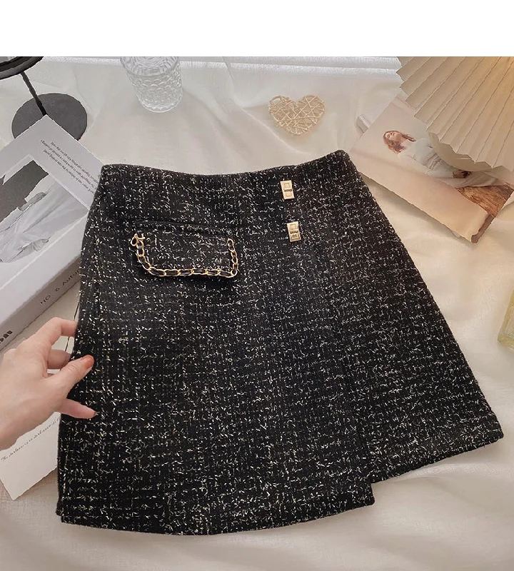 Fashion retro bright silk wool high waist A-shaped skirt  5495 tulle skirt dreamy