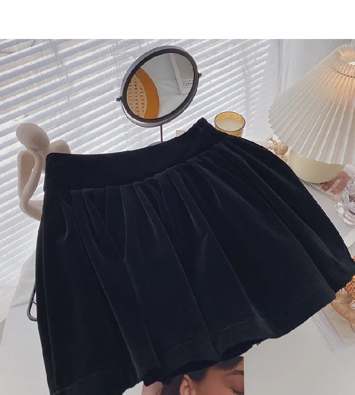 The new Korean version of the small man is thin, and the black A-line skirt  5290 leather skirt bold