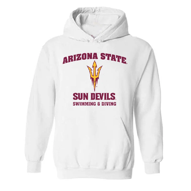 Arizona State - NCAA Women's Swimming & Diving : Brooke Larweth - Sports Shersey Hooded Sweatshirt Hoodie with Color Block Contrast Stylish