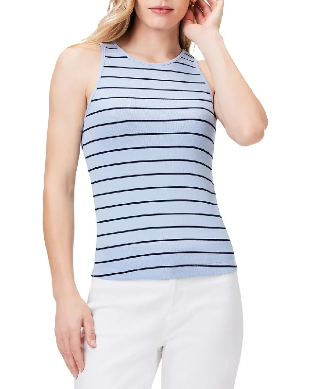 Nic+Zoe Wide Stripe Rib Knit High Neck Tank loose fit tank