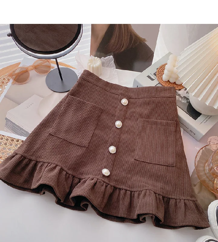 New Korean fashion slim Ruffle Skirt  5332 modal blend skirt