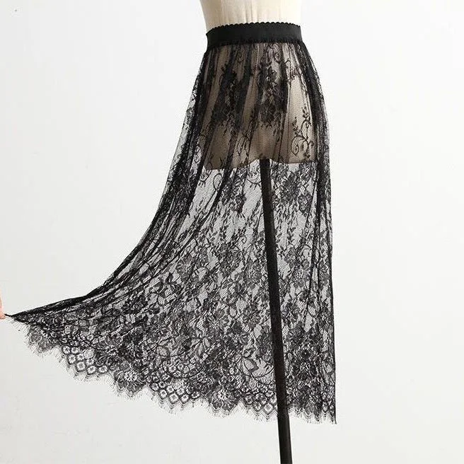 Four seasons, single mesh skirt lace bottom skirt  3712 lace skirt elegant