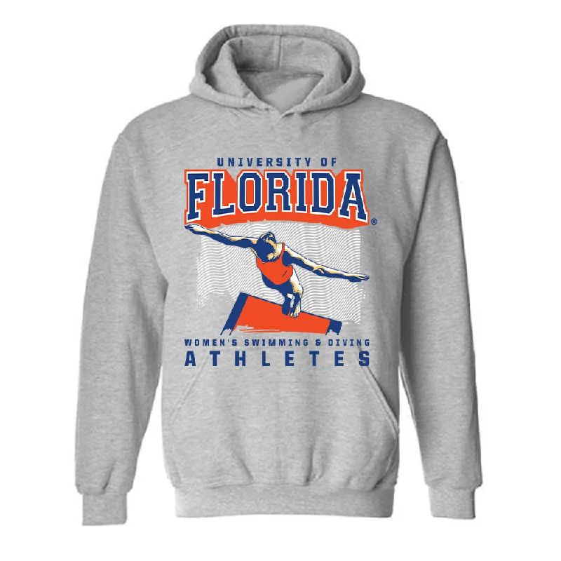 Florida - NCAA Women's Swimming & Diving : Sofia Plaza - Sports Shersey Hooded Sweatshirt Hoodie with Zipper Versatile Modern