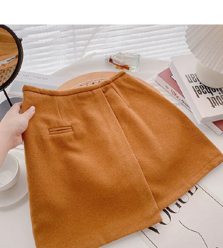 Niche design split A-shaped High Waist Hip Wrap Skirt  5464 cashmere skirt soft