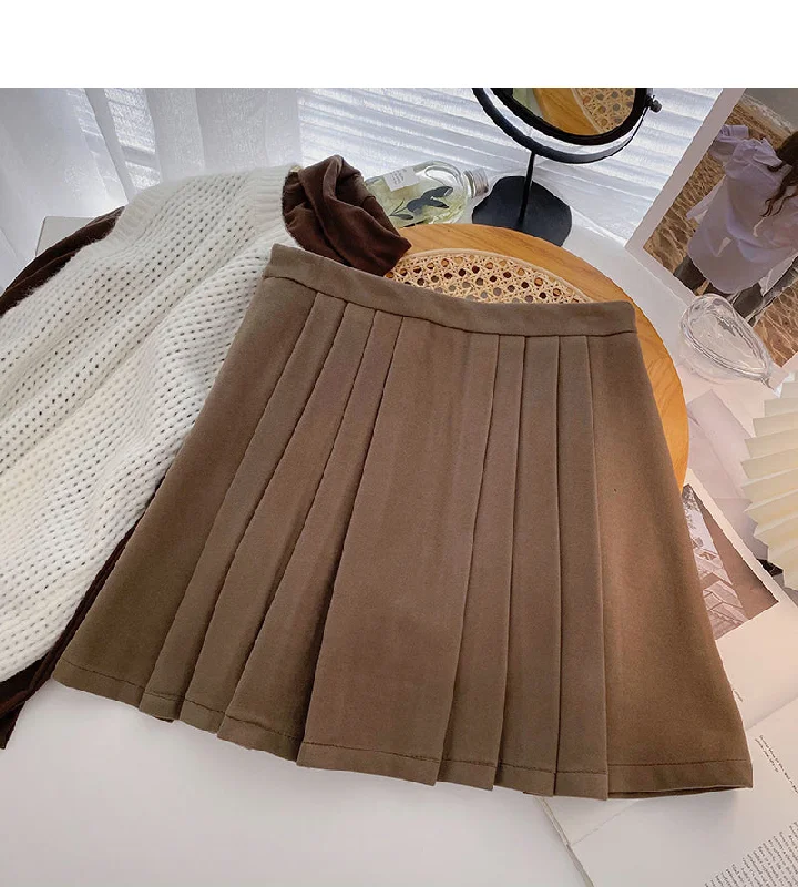 Pleated skirt with high waist and thin skirt  5506 pleated skirt texture