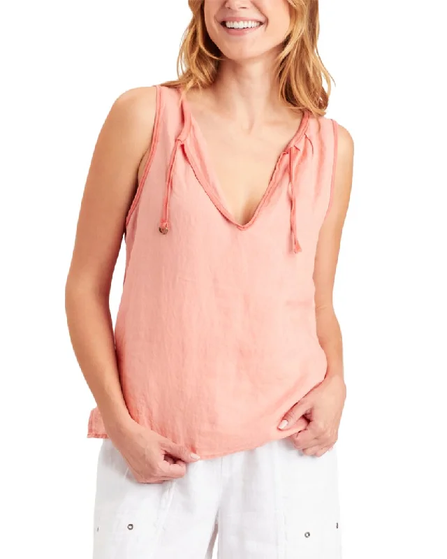 Xcvi Antoine Linen Tank turquoise tank top