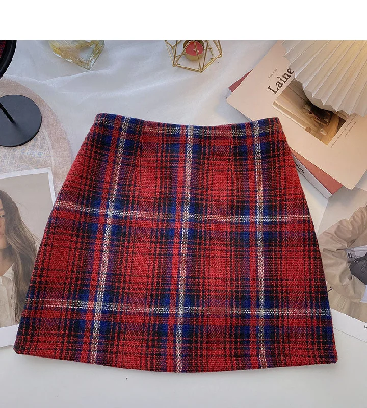 New Korean fashionable age reducing Retro High Waist Skirt  5349 cashmere skirt fine