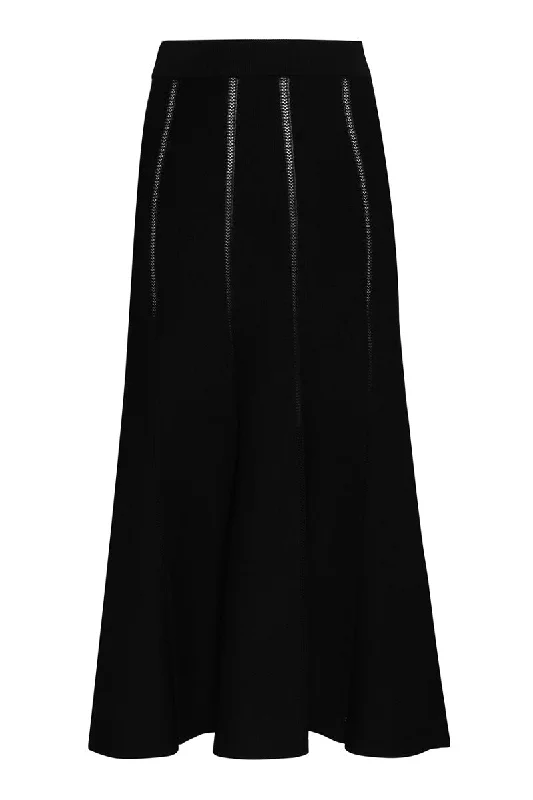 Luminosity Knit Panelled Skirt silk skirt sleek