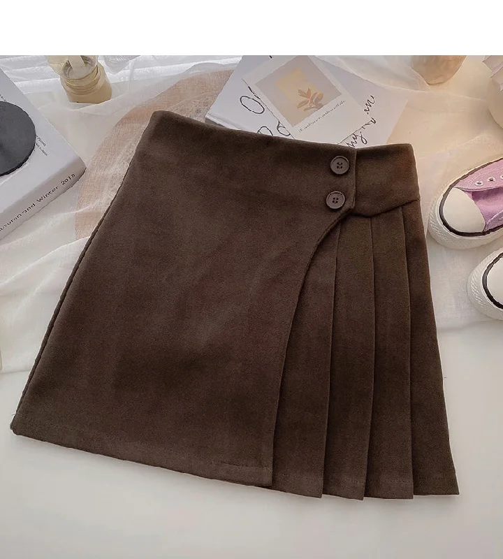 Minority design age reducing slim high waist pleated skirt  5416 boho skirt vibe