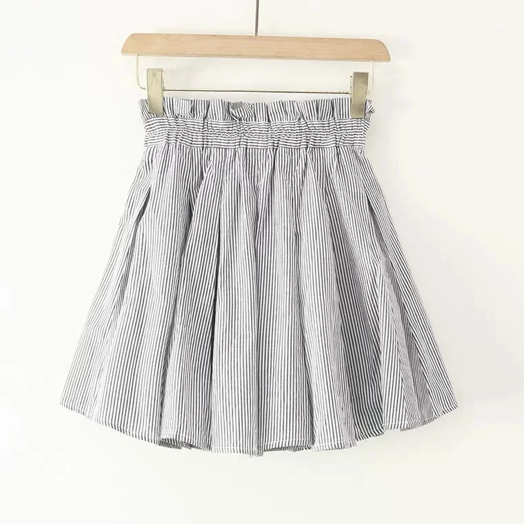 Exported to Japan single, new style, high waist skirt pleated skirt, spring and summer, cotton A-line skirt, JK umbrella skirt preppy skirt  3609 wool skirt breathable