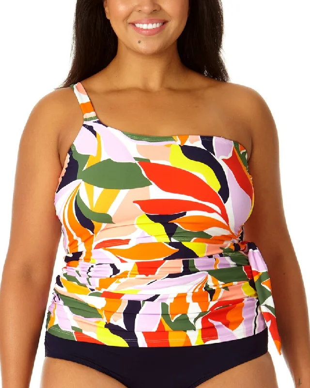 Anne Cole Asymmetrical Tie Side Tankini adorable tank top