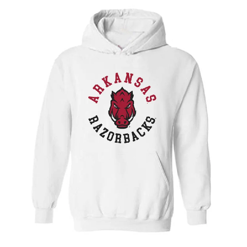 Arkansas - NCAA Women's Swimming & Diving : Delaney Harrison - Generic Shersey Hooded Sweatshirt Hoodie with Zipper Placket Modern Functional