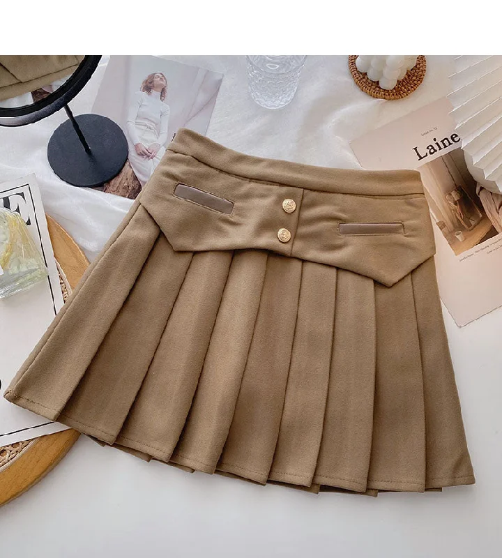 Design sense personalized high waist A-shaped slim skirt  5535 corduroy skirt durable