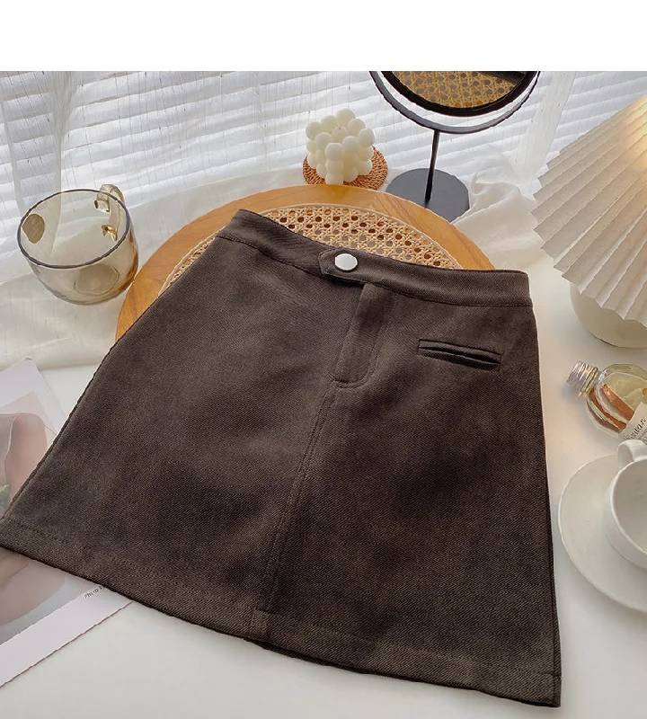 New fashion port style, slim, high waist A-shaped short skirt, anti tarnish  5412 zip skirt side