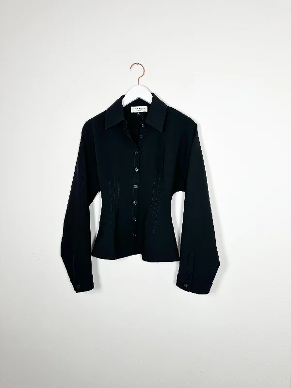 Kallmeyer - Agatha Shirt Jacket - Black Tiered Jacket Buttoned Jacket Zippered Jacket