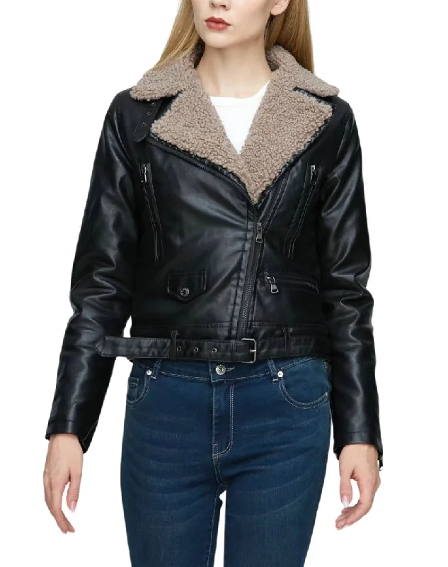 Valentina Faux Shearling Black Biker Leather Jacket Corduroy Jacket Velvet Jacket Brocade Jacket