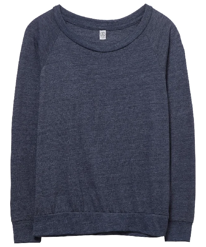 Eco True Navy - Women's Eco-Jersey slouchy pullover Fleece Warm Pullover