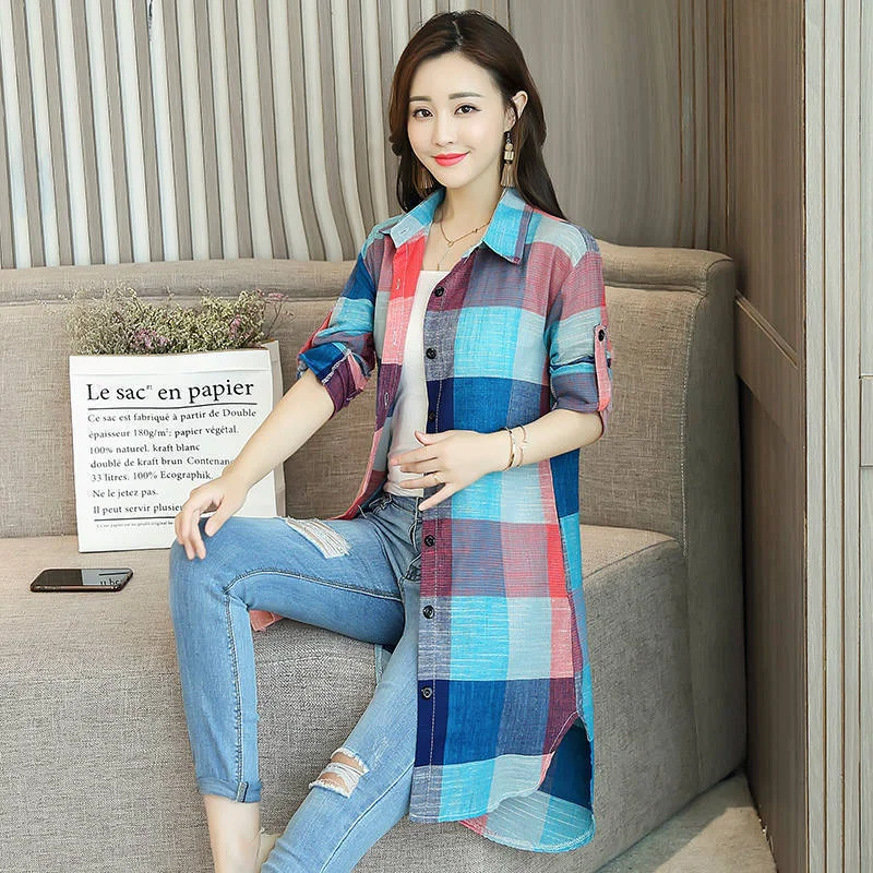 Sunscreen Suit Female Student Plaid Jacket Notch Collar Peter Pan Collar Cowl Neck