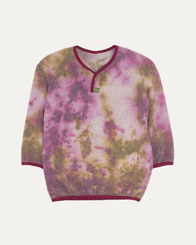 Tie Dye Peace Fleece Pullover Flare Sleeve Stylish