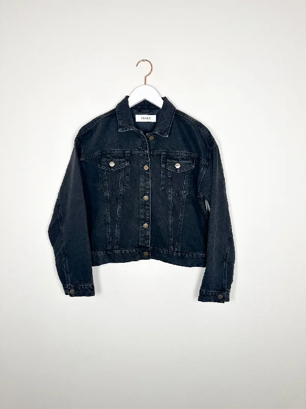 Skall Studio - Inger Denim Jacket - Vintage Black Fitted Jacket Loose Jacket Oversized Jacket