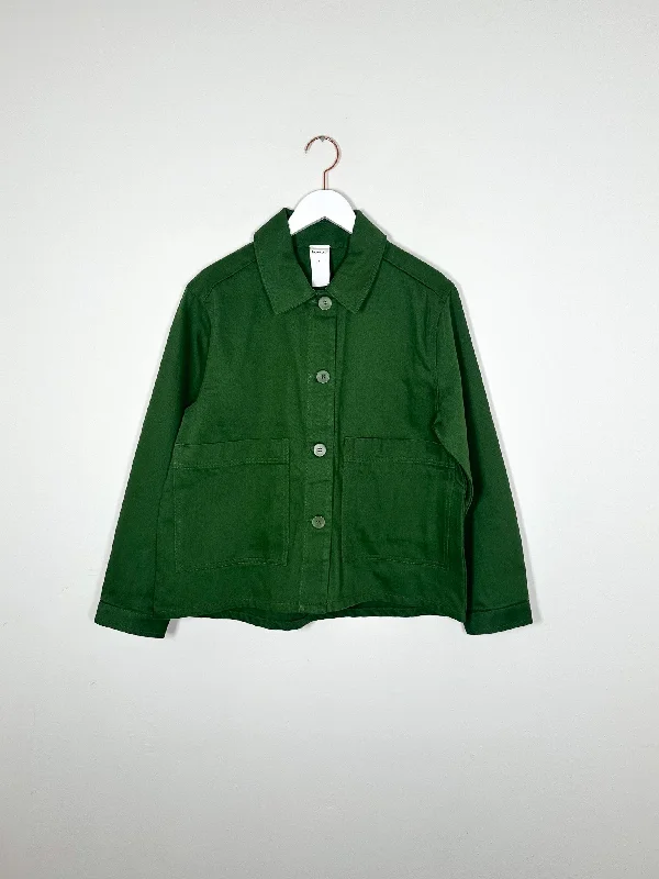 Kowtow - Felix Jacket - Green Denim Zippered Jacket Buttoned Jacket Snapped Jacket