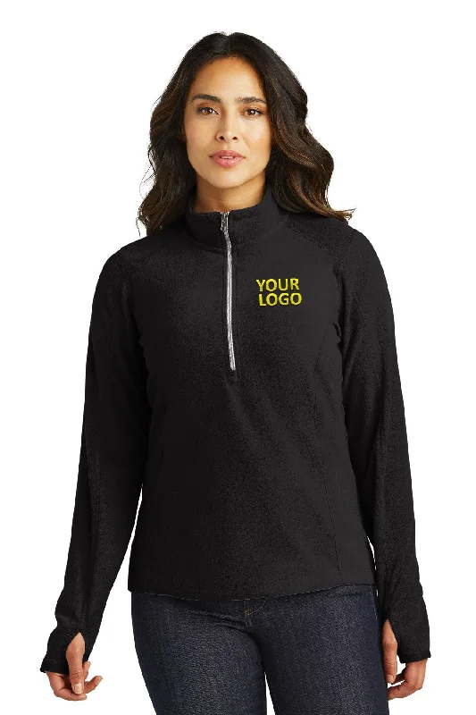 Port Authority Ladies Microfleece 1/2-Zip Customized Pullovers, Black Boat Neck Sweater