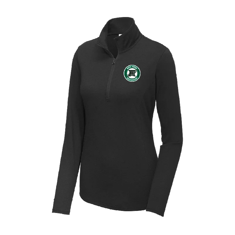 Rock Ridge Girls Hockey LADIES Tri-Blend Wicking 1/4-Zip Pullover Cable Knit Chunky