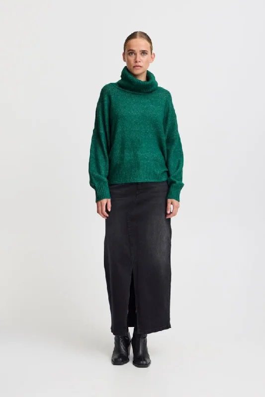 Kamara Pullover Turtleneck - Quetzal Green Wrist Length Sleeve