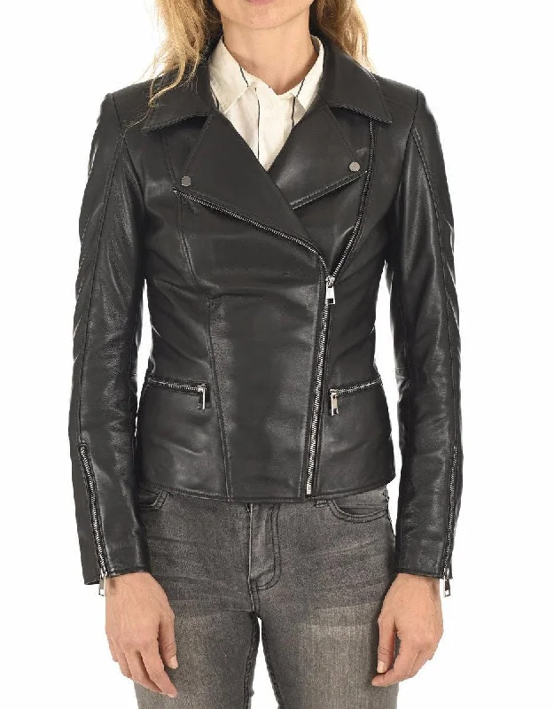 Ember Black Leather Biker Jacket Chenille Jacket Brocade Jacket Lace Jacket