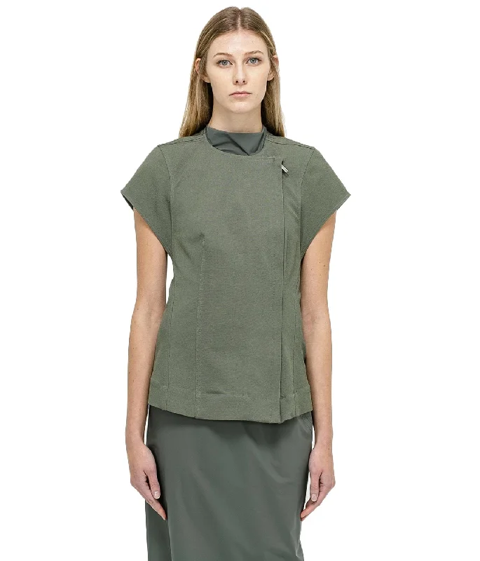 Sage Green Murmur Jacket One-Shoulder Jacket Off-the-Shoulder Jacket Asymmetrical Jacket