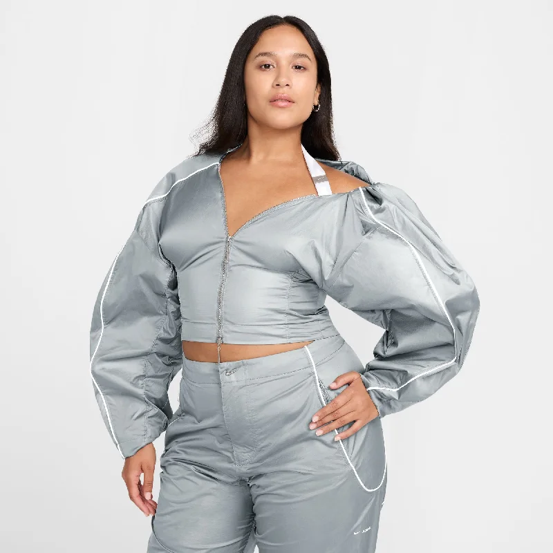 Nike X Jacquemus Women Track Jacket Particle Grey/White Nylon Jacket Polyester Jacket Spandex Jacket