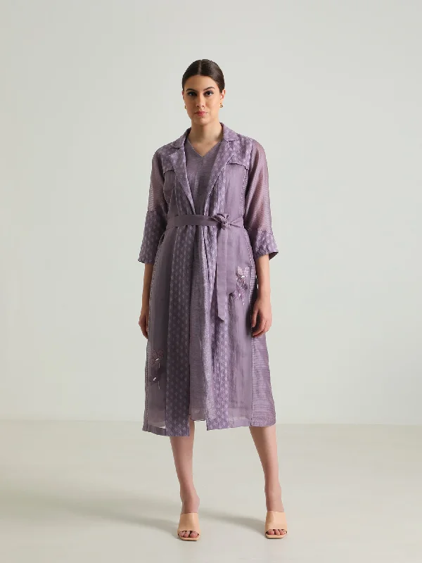 Embroided Organza Jacket And Silk Chanderi Dress Bomber Jacket Anorak Windbreaker