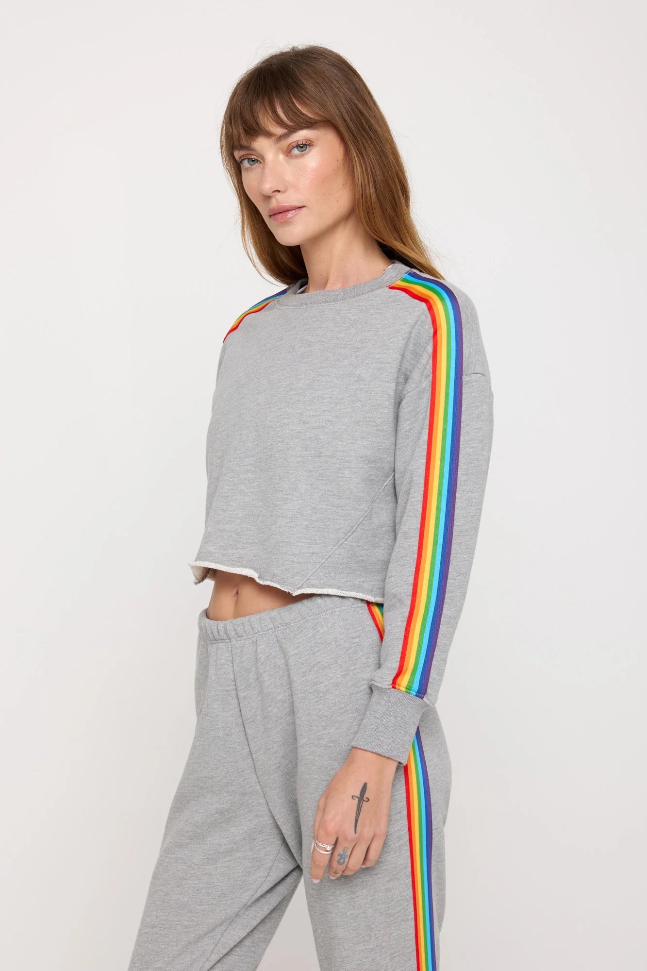 RAINBOW CROPPED PULLOVER Cashmere Luxurious Pullover