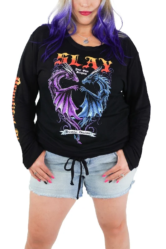 Slay Cinch Waist Pullover Deep Neck Pullover