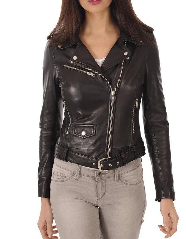 Serene Black Leather Biker Jacket Wool Jacket Cashmere Jacket Tweed Jacket