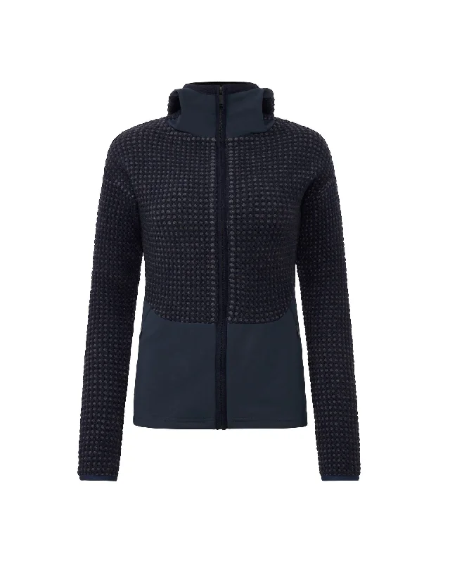 Technical Knit Jacket Female - Navy Print Jacket Jacquard Jacket Embroidered Jacket