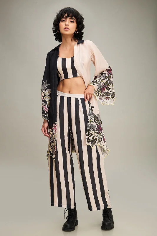 Ahyana Printed Co Ord Set With Jacket Satin Fabric Silk Fabric Chiffon Fabric