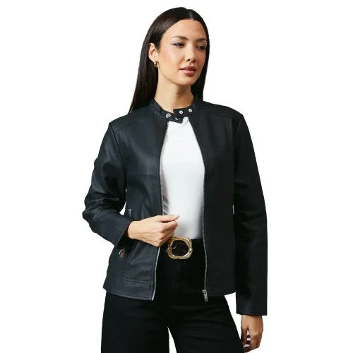 Principles Womens/Ladies Faux Leather Collar Detail Jacket Chenille Fabric Brocade Fabric Lace Fabric